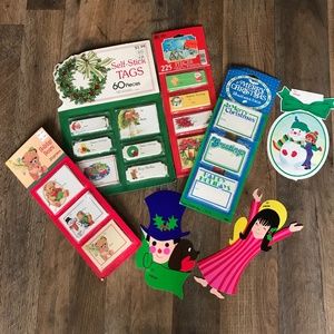 Lot of Vintage Christmas Tags Gift tag Bears Santa